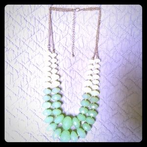 Double Row Green Bead Necklace.